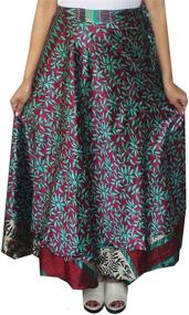 img 1 attached to 👗 Lot of 5 Pcs - Women's Indian Sari Magic Wrap Around Long Skirt with Two Layers