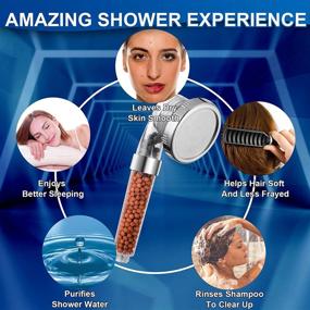 img 1 attached to 🚿 Luxsego 3 Settings Shower Head - High Pressure, Water Saving Showerhead with Filter Beads, Handheld Spray, Ecowater Spa Showerheads Including Hose and Bracket - Ideal for Dry Hair & Skin