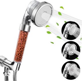 img 4 attached to 🚿 Luxsego 3 Settings Shower Head - High Pressure, Water Saving Showerhead with Filter Beads, Handheld Spray, Ecowater Spa Showerheads Including Hose and Bracket - Ideal for Dry Hair & Skin