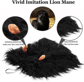 img 2 attached to 🦁 Lion Mane Wig for Dogs with Ears - Funny Pet Costumes for Halloween and Christmas by Onmygogo