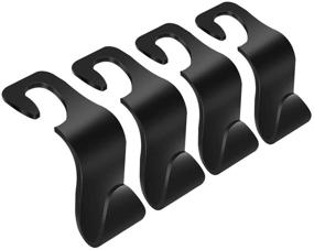 img 4 attached to Convenient Car Seat Headrest Hooks: VTECHOLOGY 4 Pack for Organizing Purses, Bags, Cloths, Water Bottles & More
