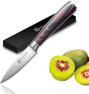 🔪 paudin 3.5 inch paring knife - german high carbon stainless steel kitchen knife for precise fruit and vegetable cutting, chopping, and carving logo