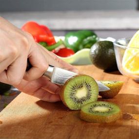 img 3 attached to 🔪 PAUDIN 3.5 Inch Paring Knife - German High Carbon Stainless Steel Kitchen Knife for Precise Fruit and Vegetable Cutting, Chopping, and Carving