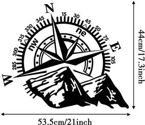 img 3 attached to 🌄 TOMALL 21''x17.3'' Mountain Compass Vehicle Decal for Car Hood – Auto Compass Graphics Sticker for SUV Off-Road Vehicles – Waterproof Vinyl Car Sticker for Car Body Side Door Trunk – Universal (Black)