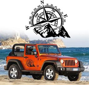 img 4 attached to 🌄 TOMALL 21''x17.3'' Mountain Compass Vehicle Decal for Car Hood – Auto Compass Graphics Sticker for SUV Off-Road Vehicles – Waterproof Vinyl Car Sticker for Car Body Side Door Trunk – Universal (Black)