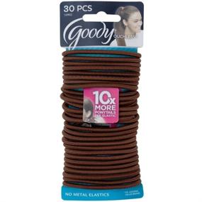 img 1 attached to 🌟 Goody Ouchless Elastics: Brown, 30 Count - Gentle and Stress-Free Hair Ties