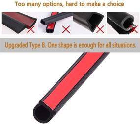 img 1 attached to 🚪 Universal Rubber Car Auto Door Seal Weather Stripping: Insulate Noise with Self-adhesive Hollow Sealing Strip - 2/5 Inch Wide X 2/5 Inch Thick, Total 33 Feet Long (2 Rolls of 16.5 Ft Each)