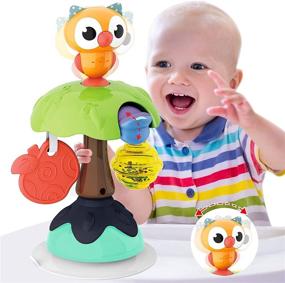 img 4 attached to 🦉 HISTOYE Owl High Chair Toys with Suction Cups for Babies 6 to 12 Months - Developmental Baby Tray Rattles Toy for Infants and Toddlers - 6, 9, 12 Months and Up - Ideal Gifts for 1-2 Year Old Girls and Boys