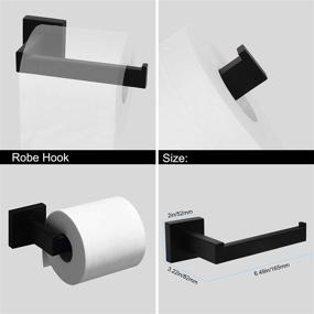 img 2 attached to Ralbay Bath Towel Bar Set - Stylish Matte Black Stainless Steel Bathroom Hardware Accessories: Wall Mounted Towel Bar, 5-Piece Set