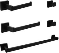 ralbay bath towel bar set - stylish matte black stainless steel bathroom hardware accessories: wall mounted towel bar, 5-piece set logo