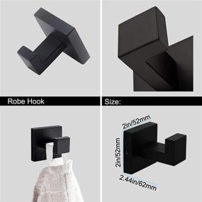 img 3 attached to Ralbay Bath Towel Bar Set - Stylish Matte Black Stainless Steel Bathroom Hardware Accessories: Wall Mounted Towel Bar, 5-Piece Set