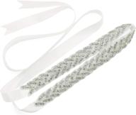 💍 white satin sash bridal wedding belt with embellishments for women - remedios logo