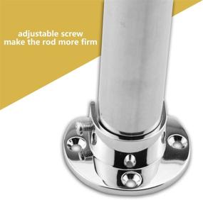 img 2 attached to 🛠️ High-Strength Stainless Steel Wardrobe Bracket Flange Rod Holder - Easy Install, Quick Removal - 1-1/3" Diameter, U-shaped - Supports up to 200KG - Set of 2