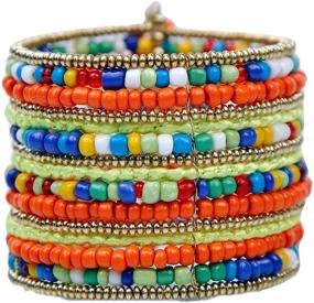 img 4 attached to 🌈 The Tribal Chic Bohemian Gypsy Soul Statement Spiral Cuff/Bracelets for Girls/Women: Unleash Your Inner Style Rebel