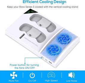 img 1 attached to 🌀 Enhanced Vertical Cooling Fan Stand for Xbox Series S - Dual Controller Charging Dock and Rechargeable Battery Pack Included - White