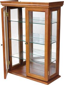 img 2 attached to 🏺 Stylish and Functional Country Tuscan Hardwood Glass Wall Mounted Storage Curio Cabinet in Brown by Design Toscano