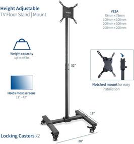 img 3 attached to 📺 VIVO Mobile TV Display Stand: Adjustable Rolling Floor Mount for 13-42 inch LED LCD Flat Panel Screens with Wheels - STAND-TV07W