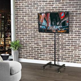 img 1 attached to 📺 VIVO Mobile TV Display Stand: Adjustable Rolling Floor Mount for 13-42 inch LED LCD Flat Panel Screens with Wheels - STAND-TV07W
