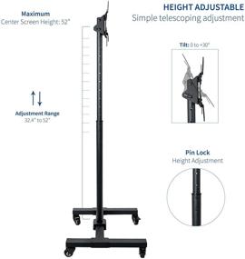 img 2 attached to 📺 VIVO Mobile TV Display Stand: Adjustable Rolling Floor Mount for 13-42 inch LED LCD Flat Panel Screens with Wheels - STAND-TV07W