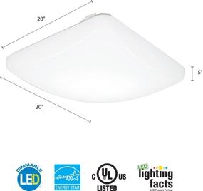 img 3 attached to 💡 Lithonia Lighting Dimmable LED Square Flush Mount FMLSDL 20 - 4000 Lumens, 44W, 120V, Damp Listed - White