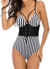 img 4 attached to 👙 Tengweng Monokini: Stylish Backless Swimsuits for Women's Bathing Clothing