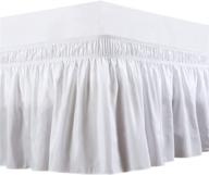 🛏️ cottingos full size 18" drop white wrap around bed skirt - elastic dust ruffle for easy fit logo