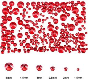 img 3 attached to 💎 2000pcs Flat Back Gems, Round Crystal Rhinestones in 6 Sizes (1.5-6 mm), with Pick Up Tweezer and Picking Pen – Ideal for Crafts, Nail Art, Face Painting, Clothing, Footwear, Handbags – DIY Accessories (Red)