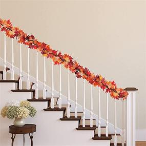 img 1 attached to 🍁 Thanksgiving Garland - Set of 2, 5.9 Feet per Piece - Autumn Maple Leaf Home Mantle Fall Garland Decor - Indoor Artificial Fall Leaves Garland for Thanksgiving Decorations