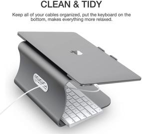 img 2 attached to 💻 Bestand Aluminum Cooling Laptop Stand - Upgraded Version for Apple MacBook Air, MacBook Pro, and all Notebooks - Grey (Patented)