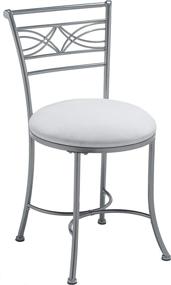 img 3 attached to Hillsdale Furniture Dutton Vanity Stool: Elegant Chrome Design for Your Stylish Vanity