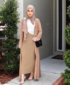 img 3 attached to 🧕 Абабалаиа Юбка для мусульманок с эластичным поясом до щиколотки, узкая и плотно облегающая, из толстого вязаного материала: скромная и стильная исламская мода для женщин.