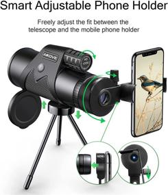 img 2 attached to 🔭 Aikove 12x50 Monocular Telescope 2021: HD, Waterproof, Anti-Fog, Smartphone Holder, Tripod - Ideal for Bird Watching, Camping, Hiking, Concerts