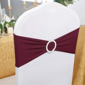 img 3 attached to 💐 Enhance Your Wedding Ambiance with Peomeise Burgundy Spandex Decorations