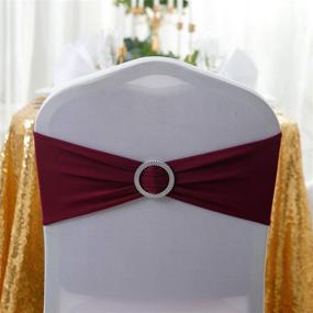 img 2 attached to 💐 Enhance Your Wedding Ambiance with Peomeise Burgundy Spandex Decorations