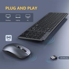 img 3 attached to Wireless Keyboard Mouse Receiver Ergonomic