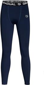 img 3 attached to Boys' Compression Leggings for Gradual Compression in Soccer and Basketball Apparel