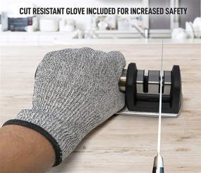 img 2 attached to 🔪 Zulay Kitchen Knife Sharpener & Cut-Resistant Glove: Restore, Polish & Repair Blades Easily with 2-Stage Sharpening Tool - Ideal for Dull Steel, Paring, Chefs, and Pocket Knives - Stainless Steel & Tungsten