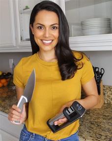 img 3 attached to 🔪 Zulay Kitchen Knife Sharpener & Cut-Resistant Glove: Restore, Polish & Repair Blades Easily with 2-Stage Sharpening Tool - Ideal for Dull Steel, Paring, Chefs, and Pocket Knives - Stainless Steel & Tungsten