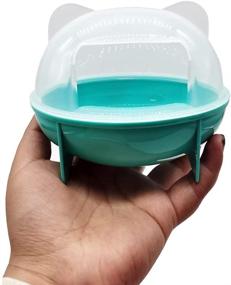 img 3 attached to Optimal Sand Bath Container for Hamsters and Small Animals, Transparent Plastic Sandbox with Scoop, Includes Protective Gloves – Ideal for Sugar Gliders, Syrian Hamsters, Gerbils, Mice, and Hedgehogs