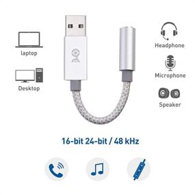 img 2 attached to 🎧 Cable Matters Premium Braided USB to 3.5mm Audio Adapter - Windows and macOS Compatible