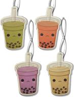 boba milk tea novelty freshener logo