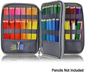 img 3 attached to 🎨 YOUSHARES 192 Slot Colored Pencil Case in Blue: Large Capacity Pen Organizer Bag for Prismacolor Watercolor Coloring Pencils, Gel Pens & Markers - Ideal for Students & Artists