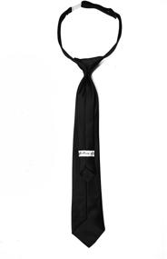 img 3 attached to Solid Satin Pre Tied Necktie TieSet1 Boys' Accessories