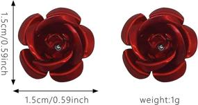 img 1 attached to 🌹 YUNXI 6 Pairs Stainless Steel Rose Flower Earring Studs Set - Assorted Colors, Nickel-free Design