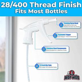 img 1 attached to 🧼 Dirt Lifting, Durable Foaming Spray Heads 3 Pack: Best Heavy Duty Nozzle Replacements for Large Bottles. Ideal for House & Bathroom Cleaning or Auto Detailing!
