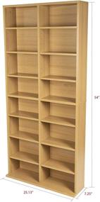 img 1 attached to 📀 Atlantic Oskar Adjustable Media Cabinet in Maple: Smart Storage Solution for 464 CDs, 228 DVDs, or 276 Blu-Rays - 12 Adjustable & 4 Fixed Shelves PN38435720