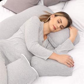 img 1 attached to TELER Full Body U-Shaped Pregnancy Pillow - Maternity Support Pillow with Detachable Extension - 2-in-1 55 inch Pregnancy Body Pillow - Ideal Pregnancy Gifts