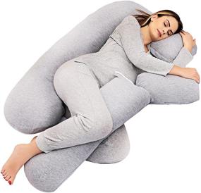 img 4 attached to TELER Full Body U-Shaped Pregnancy Pillow - Maternity Support Pillow with Detachable Extension - 2-in-1 55 inch Pregnancy Body Pillow - Ideal Pregnancy Gifts