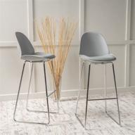 chic and comfortable: christopher knight home lorraine barstools, 2-pcs set in elegant grey logo