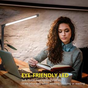 img 3 attached to Black LED Desk Lamp with USB Charging Port, Wireless Charger, Touch Control, 5 Lighting Modes, 5 Brightness Levels, 30/60 Min Auto Timer, Eye-Friendly Modern Desk Lamps for Home Office